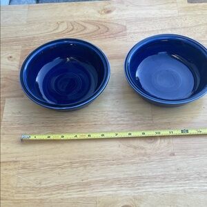 Set of Two Blue Ceramic Bowls fiesta